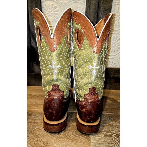 Twisted X RARE Peanut Leather Foot/Olive Stock (Men Sz 9D/10.5 Woman) - Picture 6 of 11